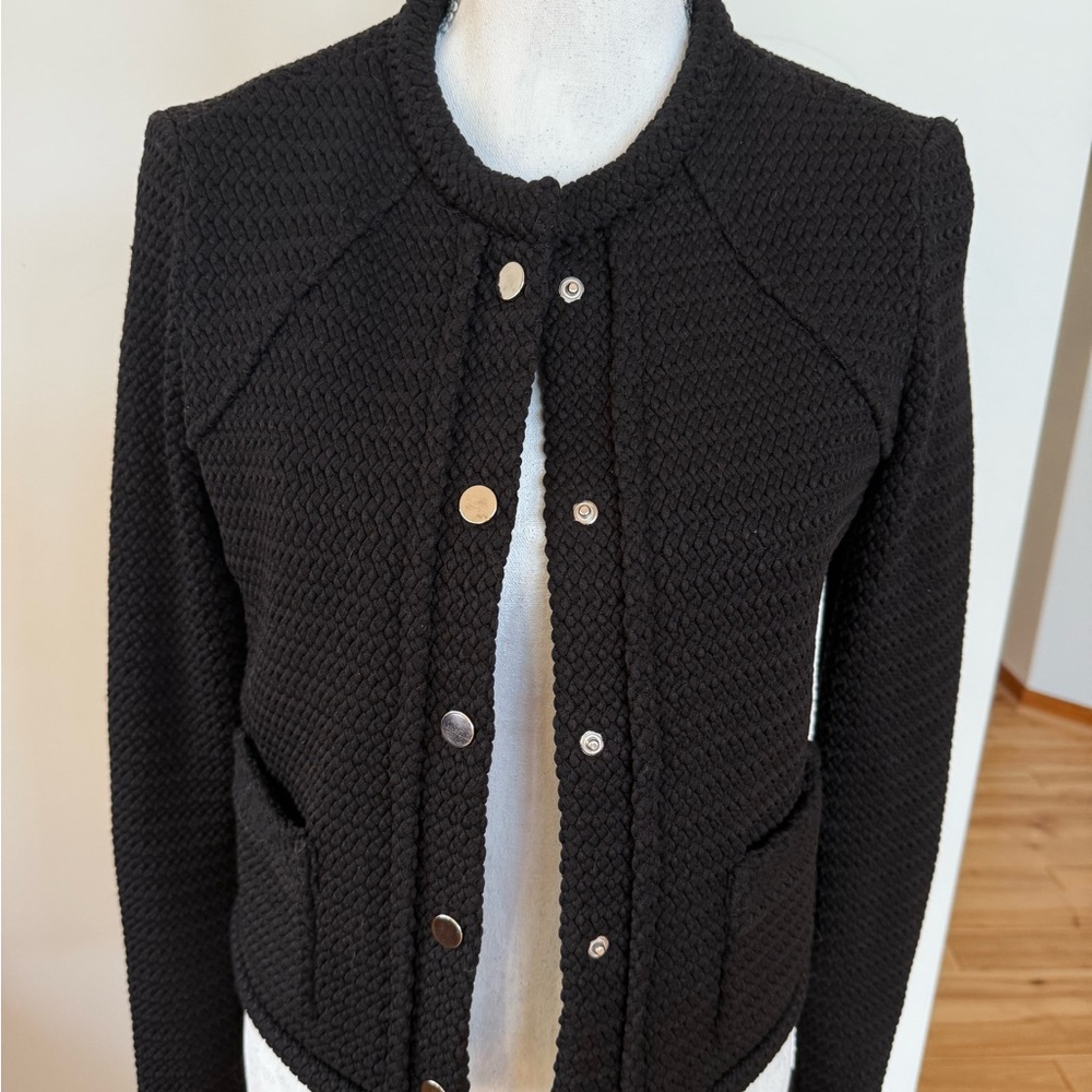 Maje Gaillete black textured jacket- luxury - Picture 6 of 6
